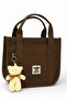 Buzi Fabric Teddy Bear Crossbody Bag with Column Strap - 3