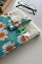 Daisy Patterned Linen Book Cover with Pockets, Gift for Book Lovers - 3