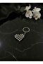 Silver Pearl Heart Keychain