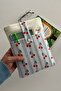 Linen Book Cover with Pockets, Cherry Pattern, Gift for Book Lovers - 7