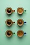 Set of 6 Glass Espresso Cups with Colored Handles - 95 ml 2X(Orange, Green, Blue) - 5