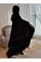 Rhinestone Abaya Robe Jacket with Headscarf Two-piece Set - 4