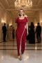 Rochie lungă din crep stil Davet - 2
