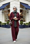 Nordic Selanik- Oversized Suit with Embroidered Detail |   Burgundy - 3