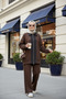 Nordic Selanik- Oversized Suit with Embroidered Detail | Acıkahve - 4