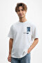 Men's Special Design 100% Cotton Crew Neck White T-Shirt