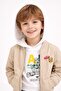 Brown Embroidered Jacket and Jean Trousers Boys' Hooded 3-Piece Set 23526 - 4