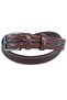 Brown Faux Leather Model with Stripes in the Middle, 3.5 cm Classic Men's Belt // Xd-8013-52 - 5