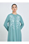 Women Blue Embroidered A-Line Jalabiya - 2
