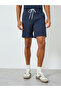 Men Navy Blue Textured T-Shirt and Shorts Co-Ords - 4