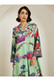 Women Green Floral Print A-Line Jalabiya - 2