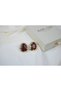Bkp087 Glass Stone Gold Organic Shape Earrings (Length 30 mm)