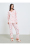 Women Pink Floral Print Shirt and Pyjama Set - 2