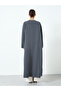 Women Grey Contrast Piping Slut Sleeve Abaya - 4