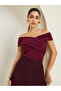 Women Burgundy Off-Shoulder Knit Top