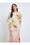 Women Floral Bell Sleeves Bodycon Maxi Dress - 2