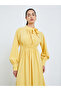 Women Yellow Tie-Up Neck Maxi Dress - 2