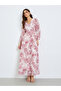 Women Pink Printed Balloon Sleeve A-Line Maxi Dress - 4