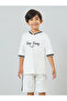 Boys White Cotton T-Shirt and Shorts Set - 2