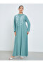 Women Blue Embroidered A-Line Jalabiya - 3