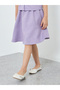 Girls Lilac Tweed Top with Skirt Set - 4