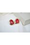 Bkp087 Glass Stone Gold Organic Shape Earrings (Length 30 mm) - 2