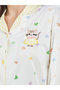 Women Heart Print Long Sleeve Shirt and Pyjama Set - 3