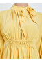 Women Yellow Tie-Up Neck Maxi Dress - 4