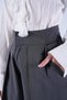 Gray High Waist Hook Closure Woven Palazzo Trousers Alc-X15120 - 5