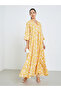 Women Yellow Floral Print A-Line Jalabiya