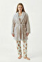 Shawl Collar Wellsoft Dressing Gown & Plush Bathrobe-Soft, Fleece Unisex Dressing Gown-Beige