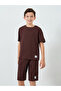 Boys Brown Textured T-Shirt and Shorts Set - 2