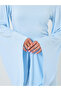 Women Blue Bell Sleeve Bodycon Maxi Dress - 4