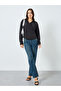 Women Black Asymmetrical Buttons Long Sleeve Shirt - 2