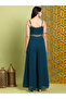 Women Green Strappy Embroidered Flared Jumpsuit - 3
