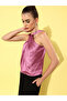 Women Pink Satin Sleeveless Top - 3