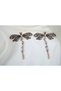 Bkp082 Pearl Detailled Hanging Earrings with Dragonfly Figure (Length 75 mm) - 3