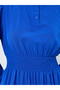 Women Blue Long Sleeves A-Line Midi Dress - 5