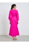 Women Pink A-Line Maxi Dress with 3/4 Sleeves - 5