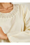 Women Yellow Linen Embellished Jalabiya - 4