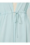 Women Green Waist-Drawstring Kimono Abaya - 4