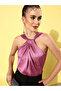 Women Pink Satin Sleeveless Top - 5