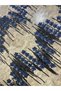 Navy Blue 3D Floral Tulle Lace Fabric |   Stylish Lace with Ribbon Detail, Suitable for Evening Wear - 4