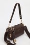 Women's Braided Brown Lock Charm Detailed Hand Shoulder and Crossbody Bag Alice - 7
