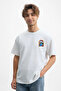 Men's Mediterranean Port Design 100 Face Cotton White T-Shirt