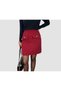 Silvery Burgundy Tweed Fabric Mini Length Front Trim Pocketed Buttoned Lined Lightweight A-Line Skirt - 2