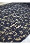 Black Corded Lace Fabric 140 cm Wide |   Embossed Floral Patterned Mesh Lace - 3