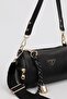 Women's Patternless Black Lock Charm Detailed Shoulder and Crossbody Bag Alice - 4