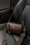 Women's Braided Brown Lock Charm Detailed Hand Shoulder and Crossbody Bag Alice - 3