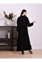 Nida fabric abaya with a copper cord - 4